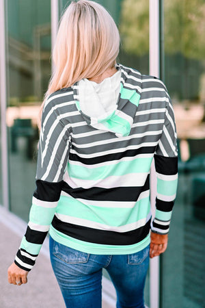 Lazy Sunday Long Sleeve Striped Hoodie - MXSTUDIO.COM