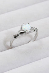 Left Speechless Sterling Silver Heart Opal Ring - MXSTUDIO.COM