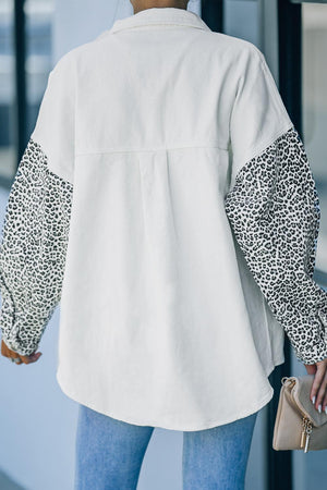 Leopard Denim Patchwork Shacket - MXSTUDIO.COM