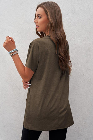 Less Is More Short Sleeve Tunic Top - MXSTUDIO.COM