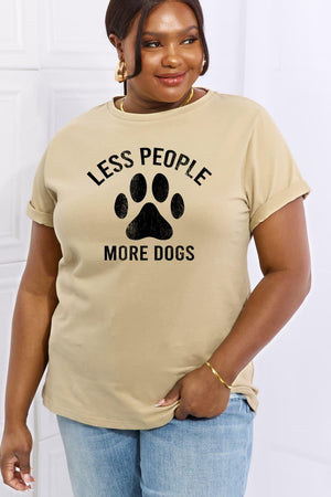 Less People More Dogs Plus Size Paw T Shirt - MXSTUDIO.COM