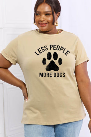 Less People More Dogs Plus Size Paw T Shirt - MXSTUDIO.COM