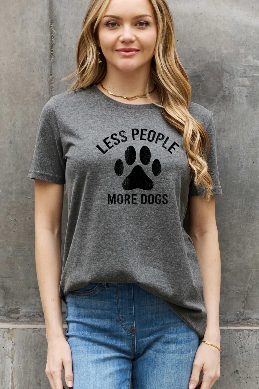 Less People More Dogs Plus Size Paw T Shirt - MXSTUDIO.COM