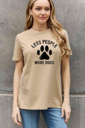 Less People More Dogs Plus Size Paw T Shirt - MXSTUDIO.COM