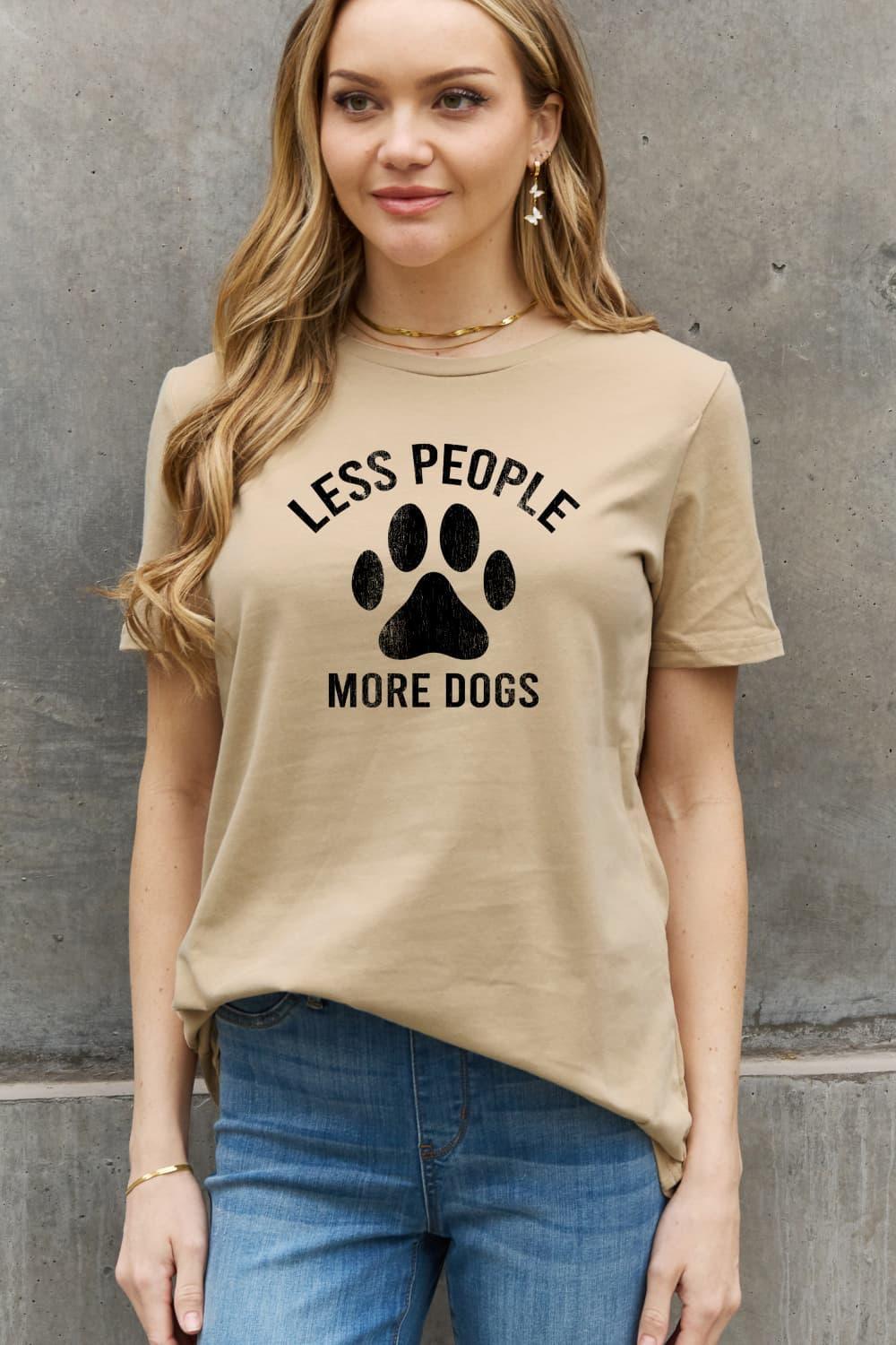 Less People More Dogs Plus Size Paw T Shirt - MXSTUDIO.COM