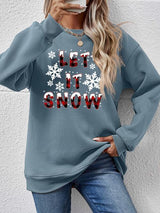 Let It Snow Graphic Long Sleeve Christmas Sweatshirt-MXSTUDIO.COM