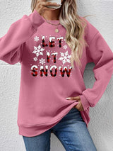 Let It Snow Graphic Long Sleeve Christmas Sweatshirt-MXSTUDIO.COM