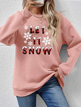 Let It Snow Graphic Long Sleeve Christmas Sweatshirt-MXSTUDIO.COM