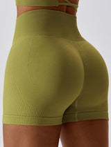 Level Up Support Spandex High Waist Yoga Shorts - MXSTUDIO.COM