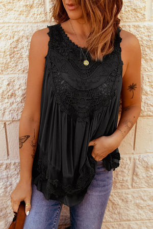 Life Goes On Lace Tank Top - MXSTUDIO.COM