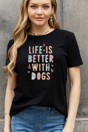 Life Is Better With Dogs Plus Size Dog Lover T Shirt - MXSTUDIO.COM