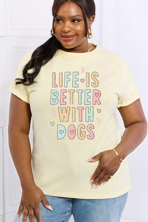 Life Is Better With Dogs Plus Size Dog Lover T Shirt - MXSTUDIO.COM