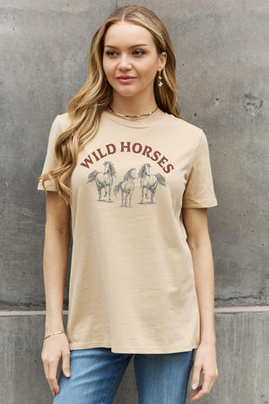 Life Is Not A Race Cotton Wild Horses T Shirt - MXSTUDIO.COM