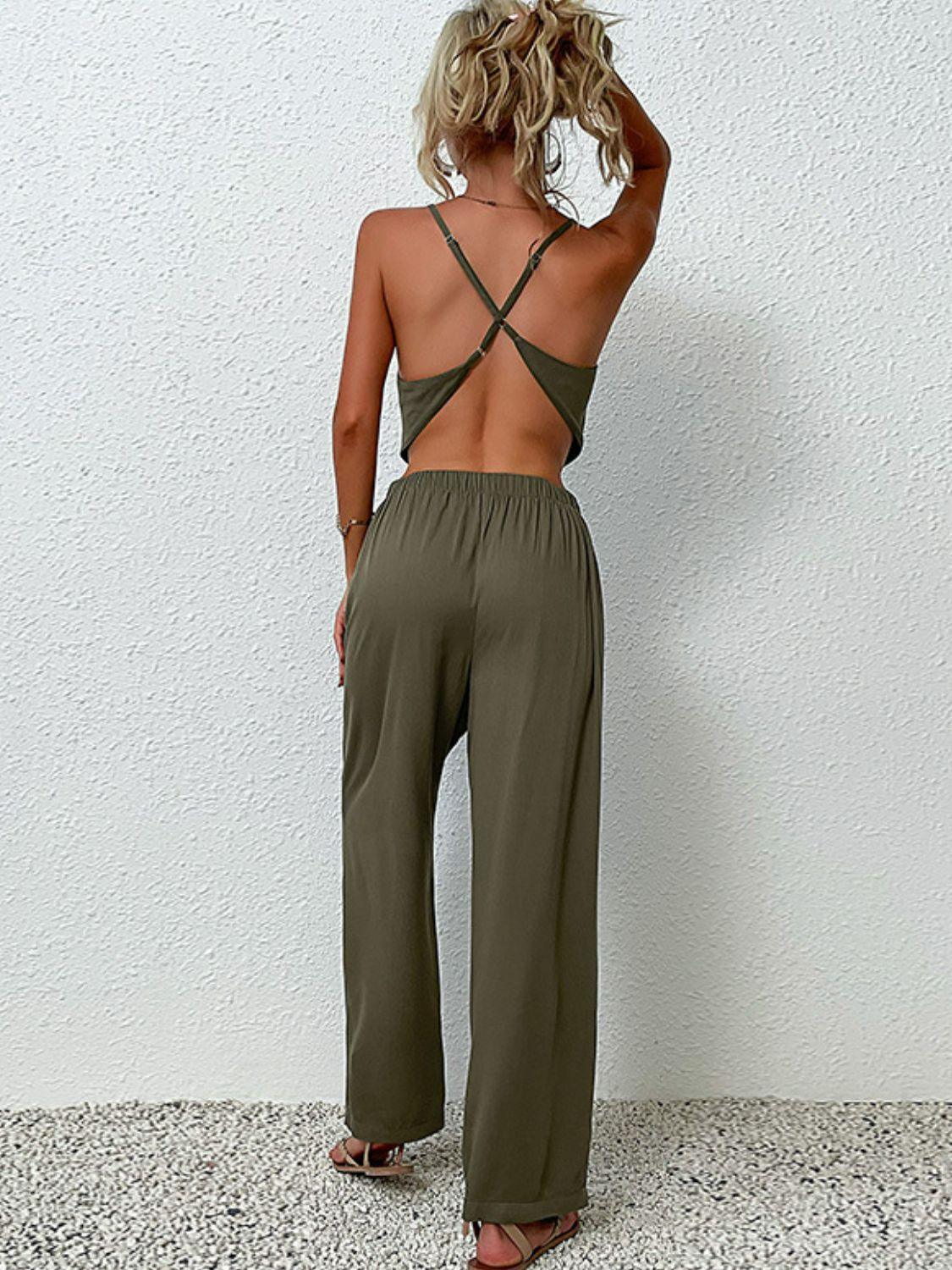 Life of the Party Backless Top and Pants Set - MXSTUDIO.COM