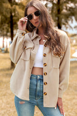 Light-Hued Shacket with Buttons and Pockets - MXSTUDIO.COM