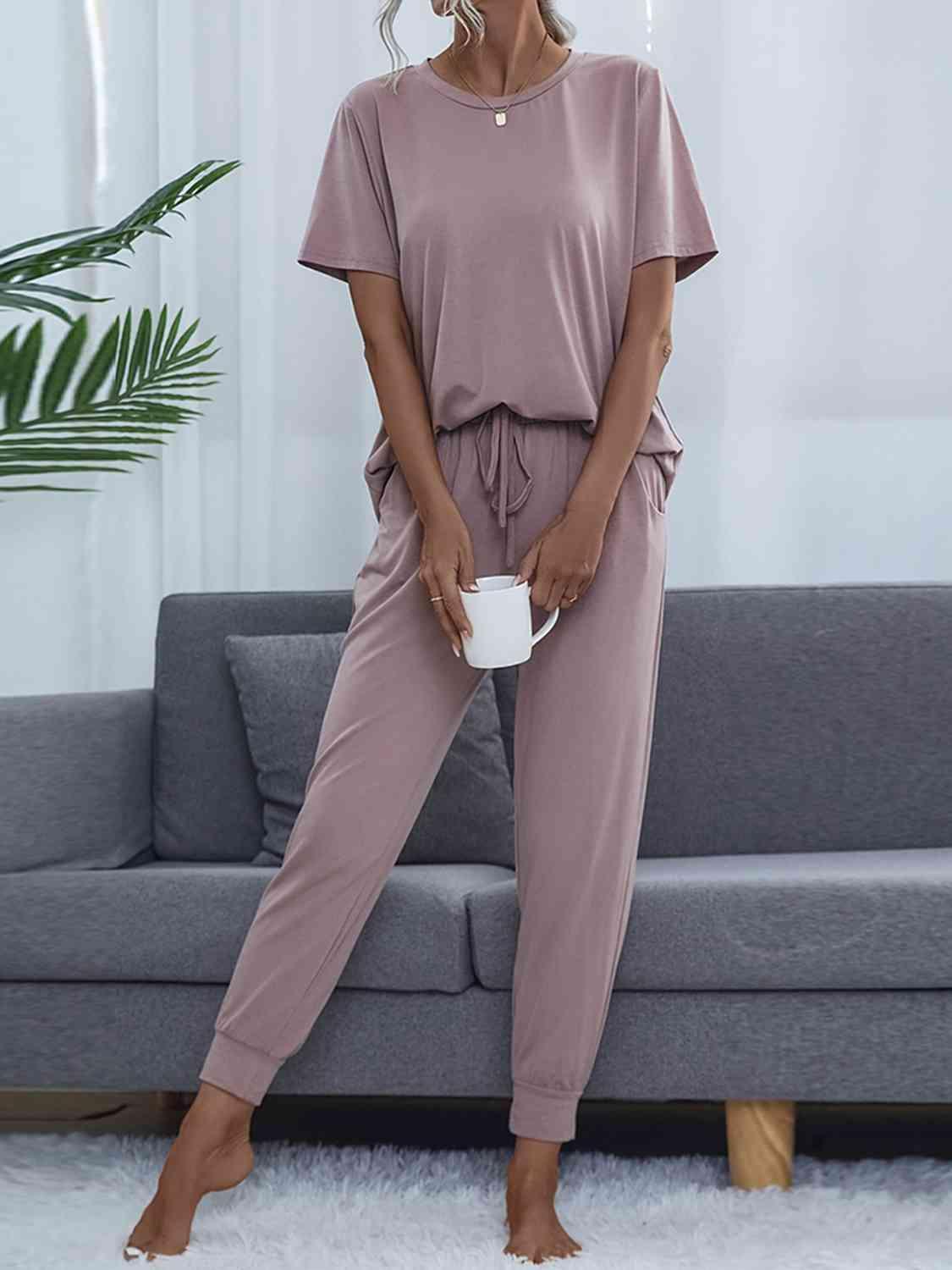 Lightweight Top And Pants 2 Piece Outfit Lounge Set - MXSTUDIO.COM