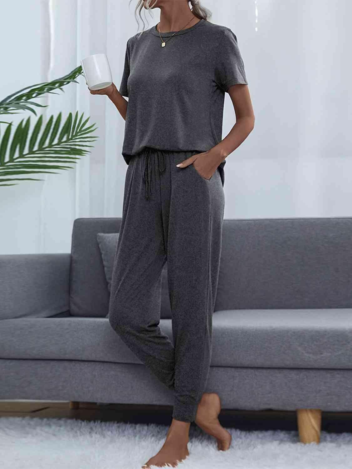 Lightweight Top And Pants 2 Piece Outfit Lounge Set - MXSTUDIO.COM