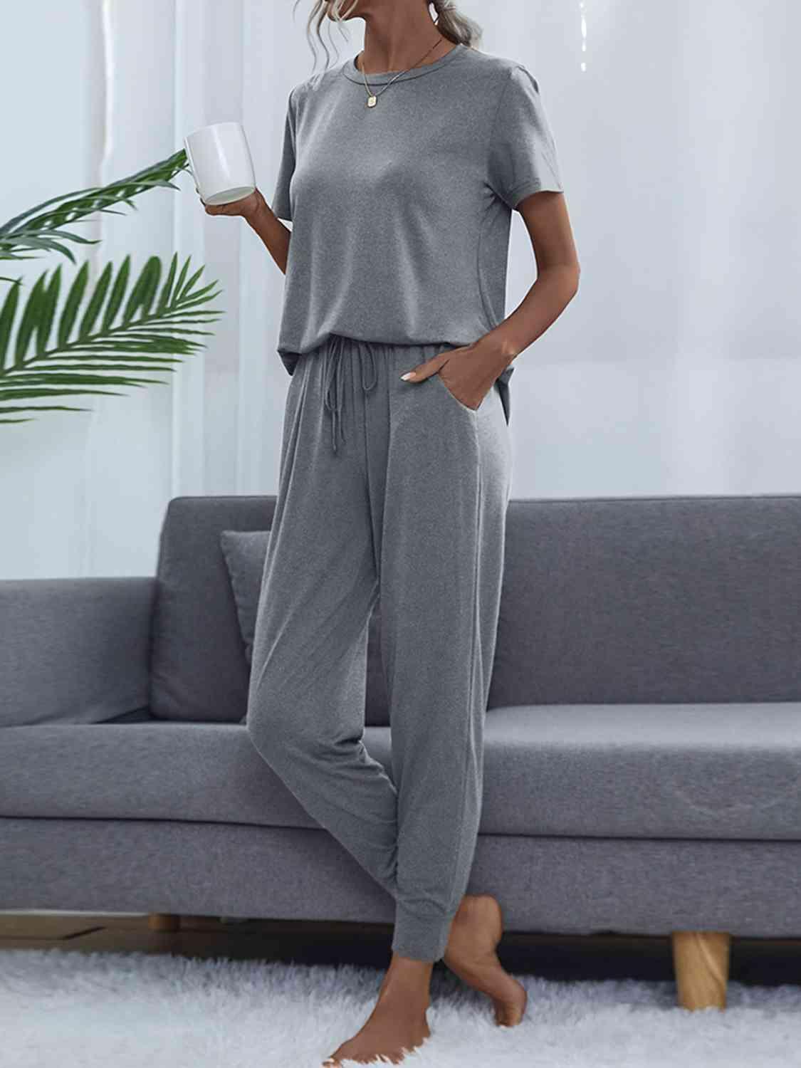 Lightweight Top And Pants 2 Piece Outfit Lounge Set - MXSTUDIO.COM