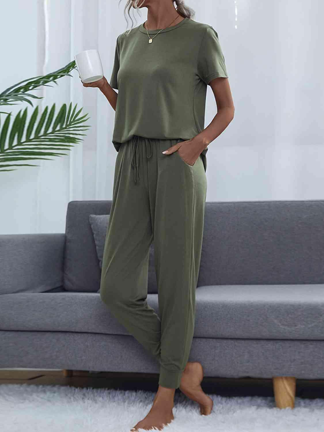 Lightweight Top And Pants 2 Piece Outfit Lounge Set - MXSTUDIO.COM