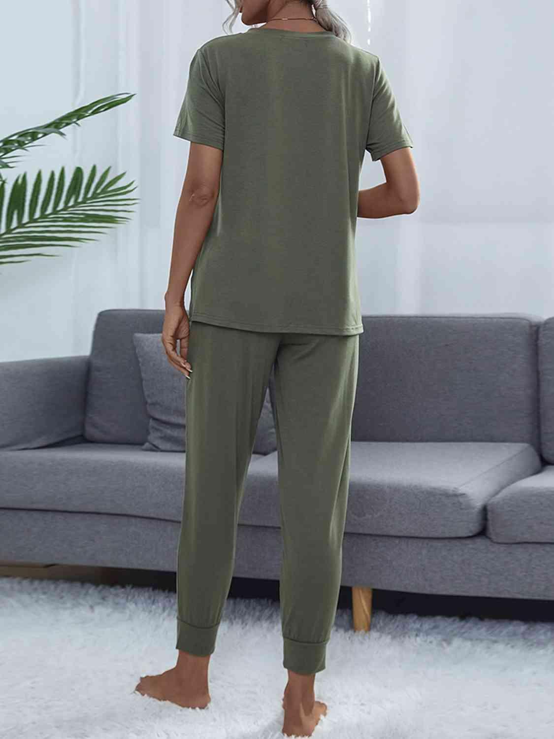 Lightweight Top And Pants 2 Piece Outfit Lounge Set - MXSTUDIO.COM