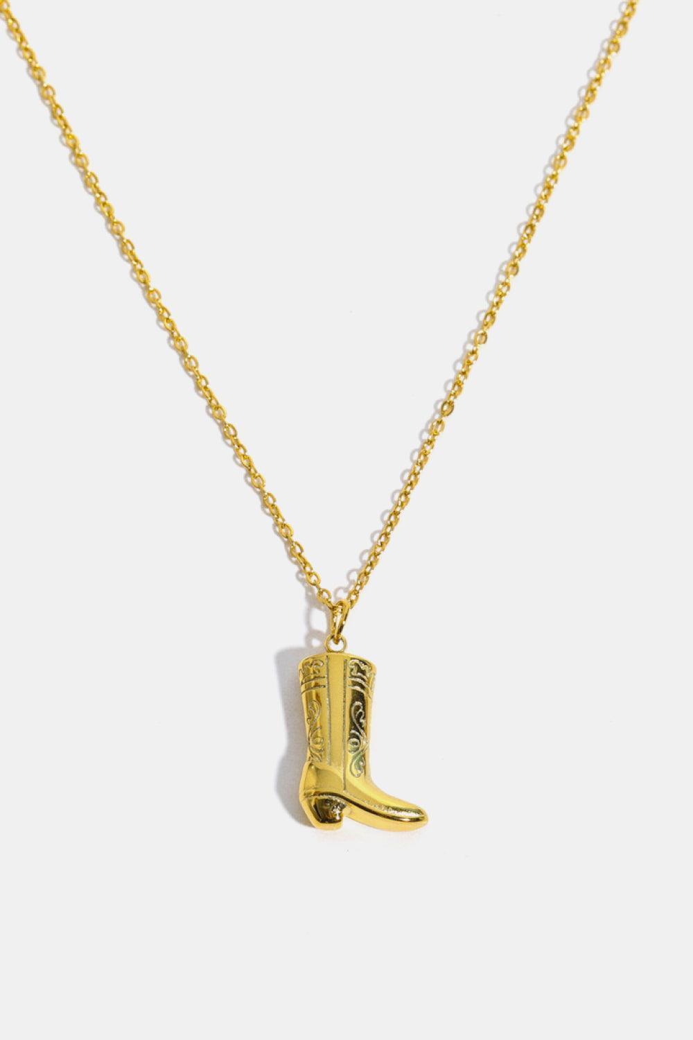 Limitless Charm Stainless Steel Cowboy Boot Necklace - MXSTUDIO.COM