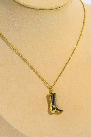 Limitless Charm Stainless Steel Cowboy Boot Necklace - MXSTUDIO.COM