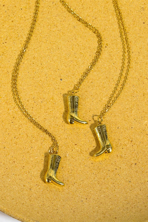 Limitless Charm Stainless Steel Cowboy Boot Necklace - MXSTUDIO.COM