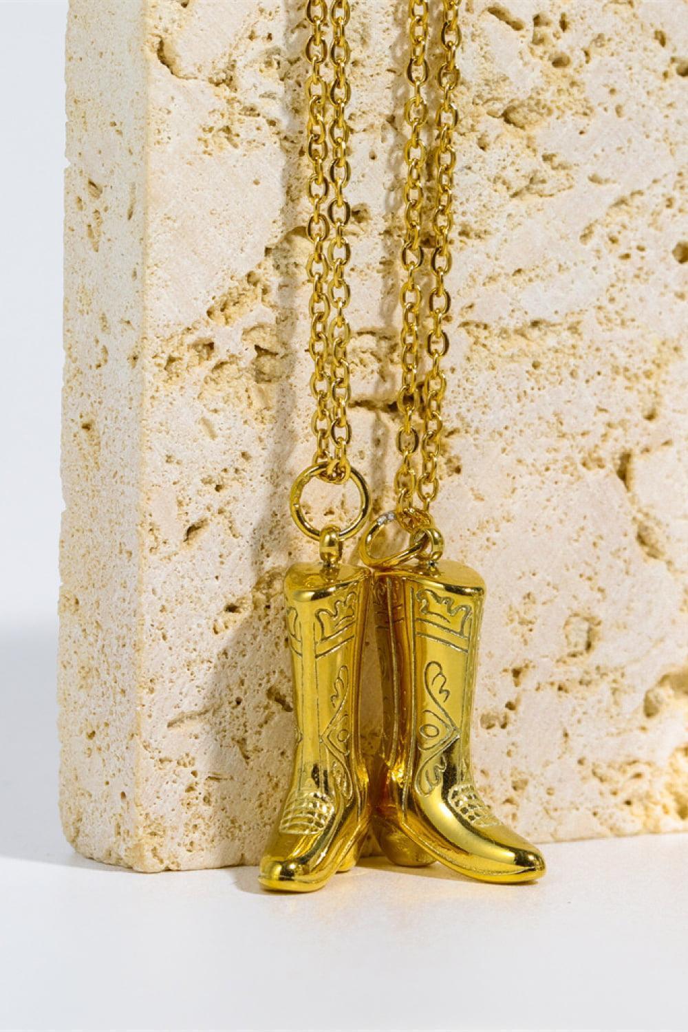 Limitless Charm Stainless Steel Cowboy Boot Necklace - MXSTUDIO.COM