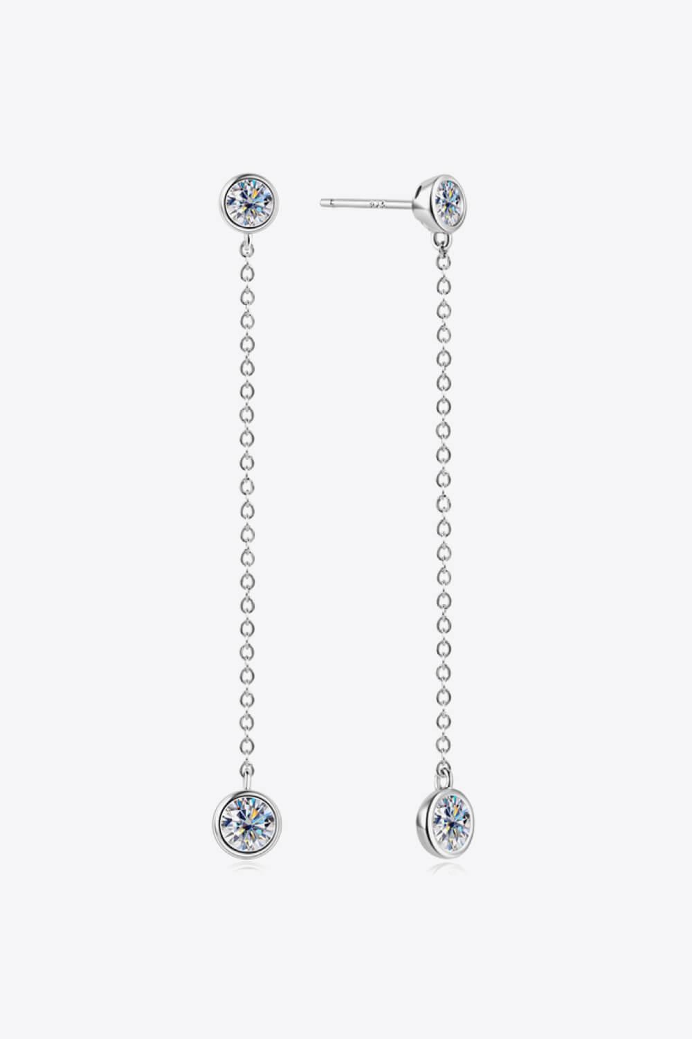 Limitless Elegance Moissanite Chain Drop Earrings - MXSTUDIO.COM