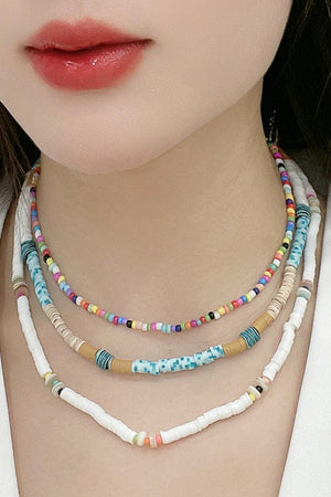 Limitless Multicolored Three-Piece Set Beaded Necklaces - MXSTUDIO.COM