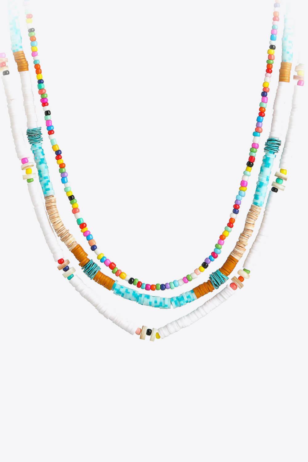 Limitless Multicolored Three-Piece Set Beaded Necklaces - MXSTUDIO.COM