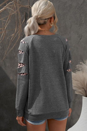 Live Fully Raglan Sleeve Gray Sweatshirt - MXSTUDIO.COM