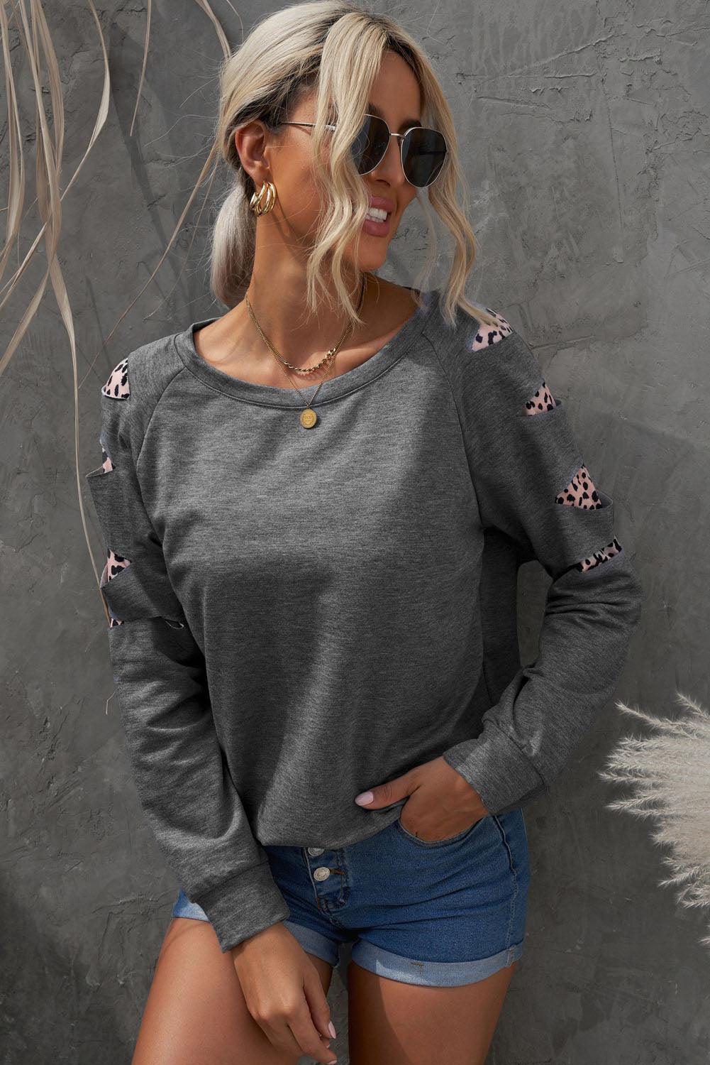 Live Fully Raglan Sleeve Gray Sweatshirt - MXSTUDIO.COM