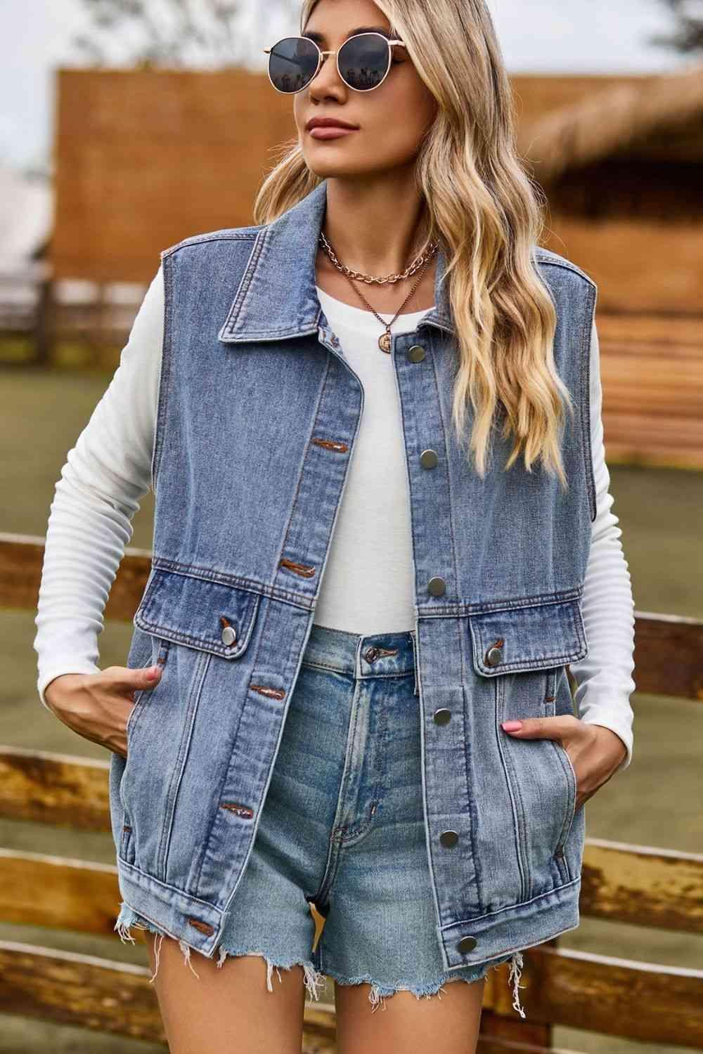 Live Your Dream Denim Sleeveless Top - MXSTUDIO.COM