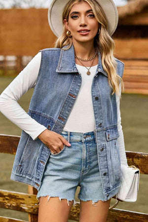 Live Your Dream Denim Sleeveless Top - MXSTUDIO.COM