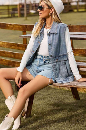 Live Your Dream Denim Sleeveless Top - MXSTUDIO.COM