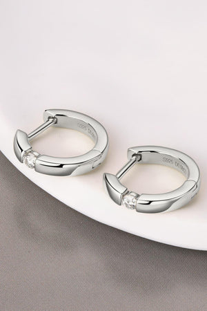 Lively 925 Sterling Silver Huggie Moissanite Earrings - MXSTUDIO.COM