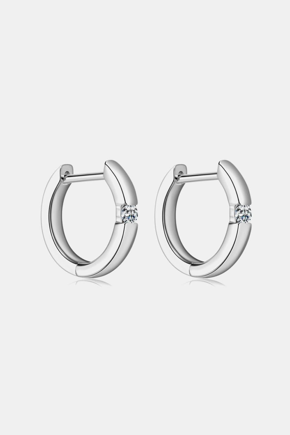 Lively 925 Sterling Silver Huggie Moissanite Earrings - MXSTUDIO.COM