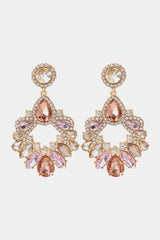 Lively Colored Frame Glass Stone Dangle Earrings-MXSTUDIO.COM