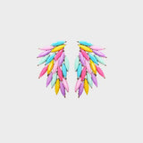 Lively Multicolor Acrylic Wing Earrings-MXSTUDIO.COM