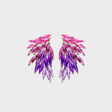 Lively Multicolor Acrylic Wing Earrings-MXSTUDIO.COM