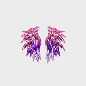 Lively Multicolor Acrylic Wing Earrings-MXSTUDIO.COM