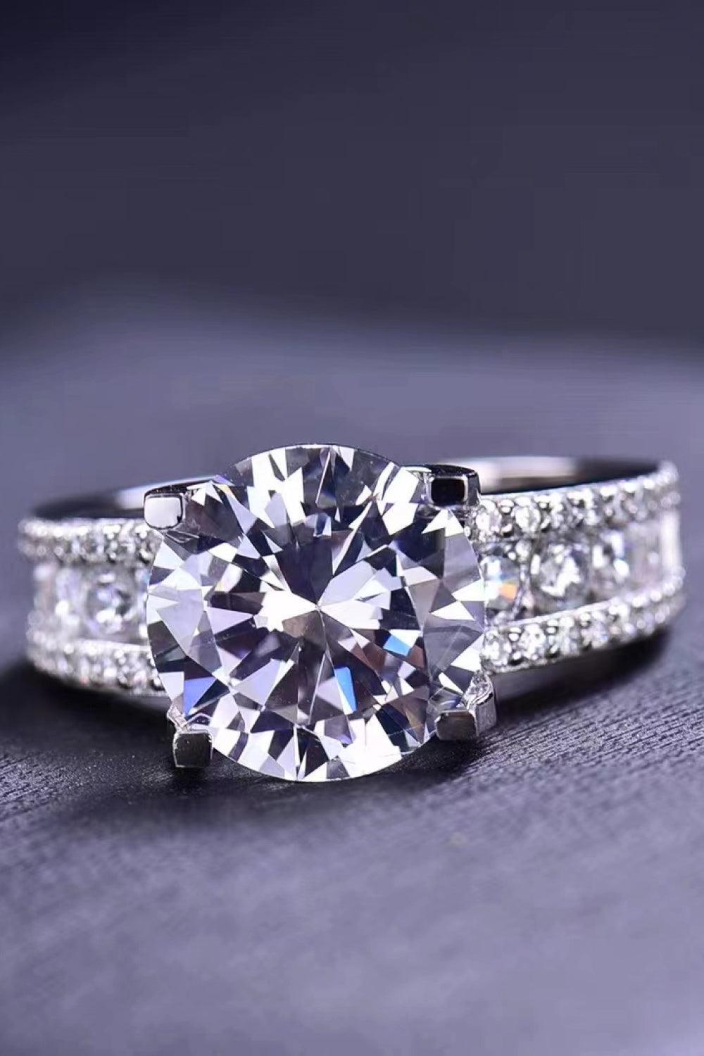 Living Best Life Platinum-Plated 5 Carat Moissanite Ring - MXSTUDIO.COM