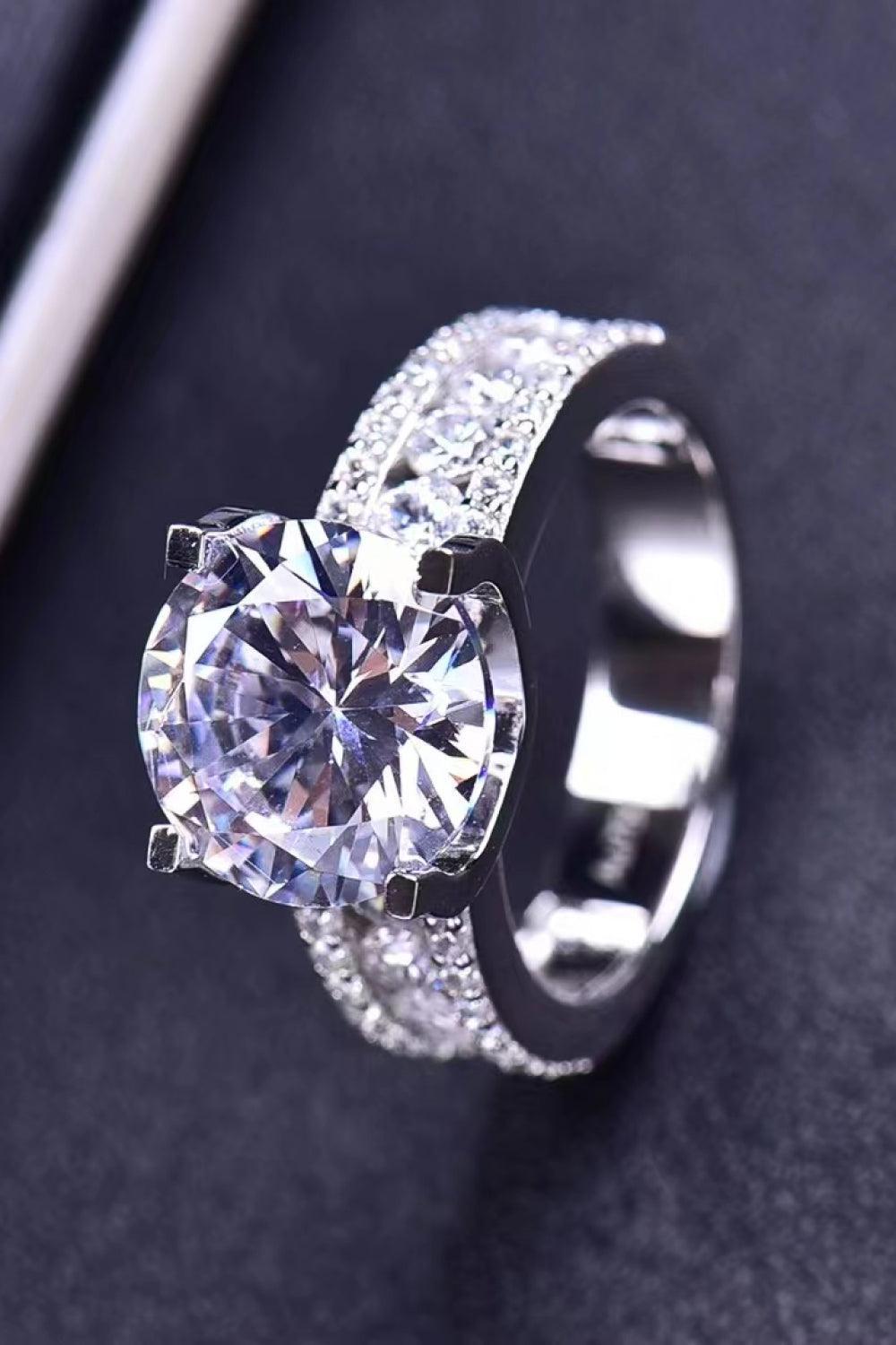 Living Best Life Platinum-Plated 5 Carat Moissanite Ring - MXSTUDIO.COM