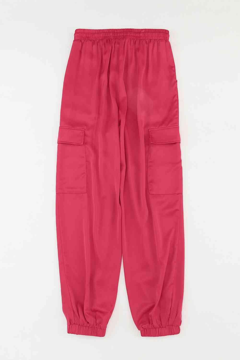 Long Pocketed Womens Tie Waist Pants - MXSTUDIO.COM
