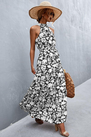 Look Fab Tie Waist Sleeveless Maxi Dress - MXSTUDIO.COM