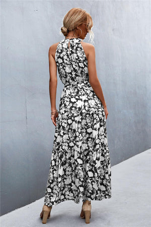 Look Fab Tie Waist Sleeveless Maxi Dress - MXSTUDIO.COM