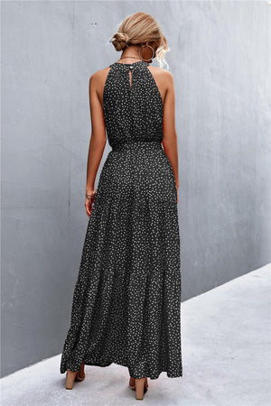 Look Fab Tie Waist Sleeveless Maxi Dress - MXSTUDIO.COM