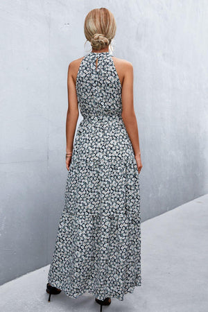 Look Fab Tie Waist Sleeveless Maxi Dress - MXSTUDIO.COM