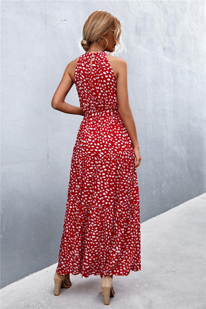 Look Fab Tie Waist Sleeveless Maxi Dress - MXSTUDIO.COM